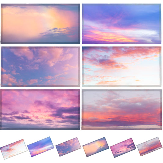6pcs Fluorescent Light Covers - Light Covers for Ceiling Lights Classroom Magnetic Light Filters for Office Home Hospitals 4 x 2 Feet (Sunset Glow)
