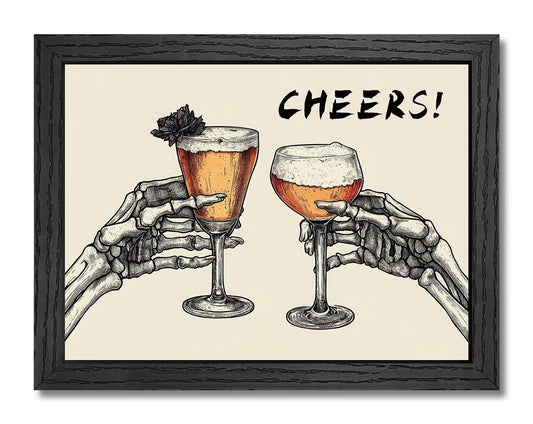 Gothic Wall Decor Dark Academia Moody Wall Art Halloween Creepy Skeleton Hands Framed Canvas Prints Vintage Home Decor for Living Room Bar Restaurant Decorations 12x16 Inch