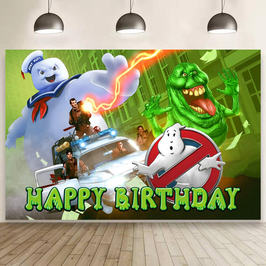 Ghost Wall Decor for Ghost Birthday Decorations, Ghost Backdrop for Kids Birthday Party Supplies (5x3ft)