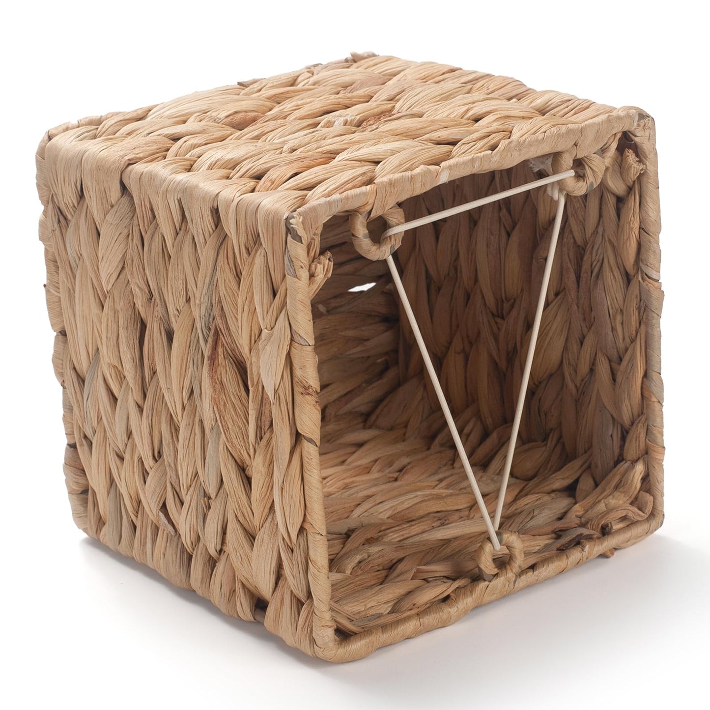 Tissue Box Cover Sqaure, Water Hyacinth Tissue Box Holder, Boho Decorative Woven Facial Tissue Holder for Bathroom, Kitchen, Living Room, Bedroom (Square)