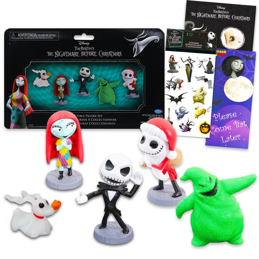 Nightmare Before Christmas Cake Topper - Jack Skellington Cake Decorations Bundle with 5 Nightmare Before Christmas Cake Toppers Figures, Stickers, More | Nightmare Before Christmas Party Supplies