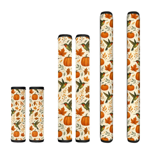 NETILGEN Thanksgiving Day Decor Refrigerator Door Handle Covers Set of 6, Non Slip Kitchen Appliance Decoration Fridge Dishwashers Microwave Door Handle Gloves Pumpkins Hummingbird Print