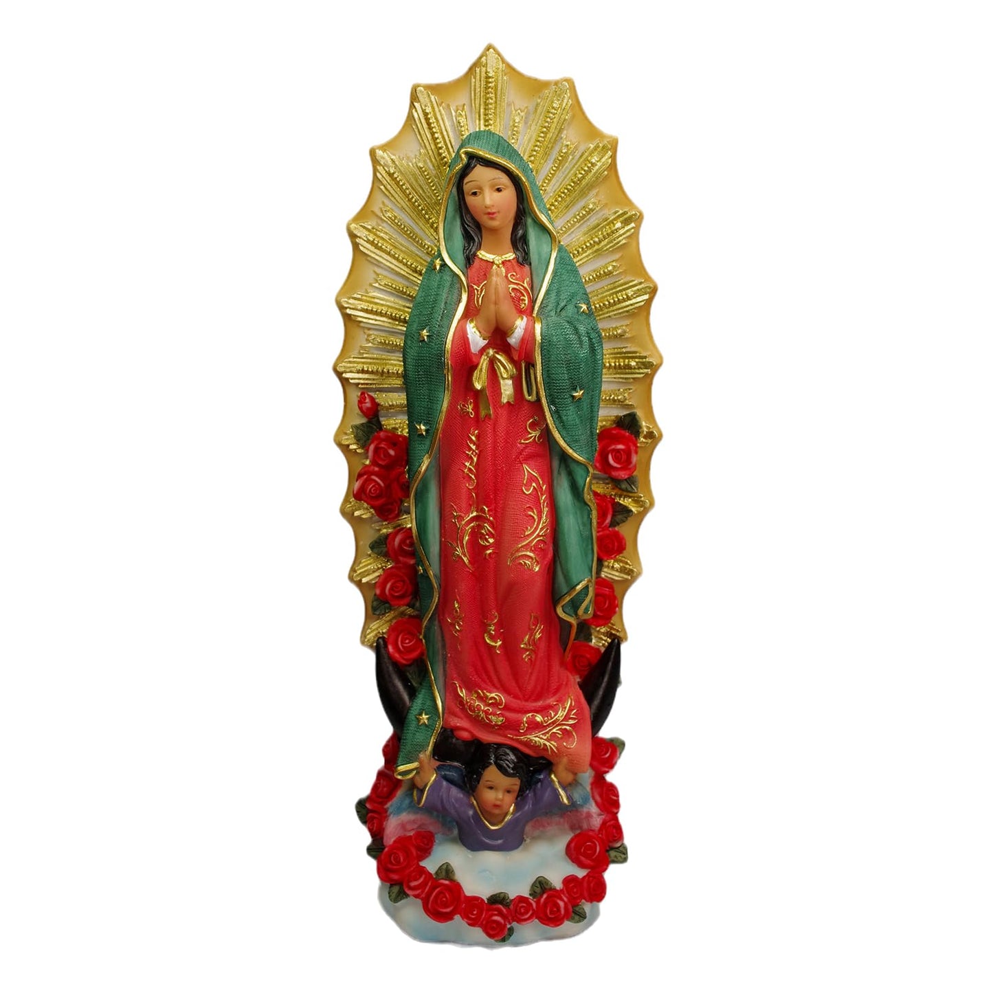 PSYHILAR Virgen de Guadalupe Statues, Our Lady of Guadalupe Virgin Mary Statue, Large Virgencita Maria Estatua Resin Figurine 6 Inch