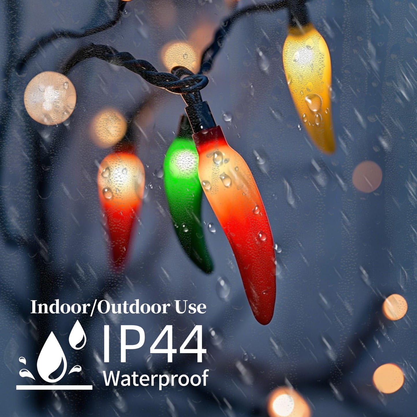 35 Multicolor Chili Pepper String Lights Plug in,13.6ft Indoor Outdoor