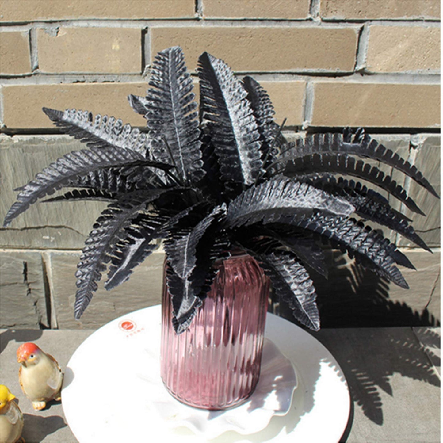 Artificial Black Persian Fern Leaf Plant, 4 Packs
