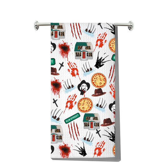 G2TUP Horror Movie Kitchen Towels Horror Serial Killer Gift Horror Characters Kitchen Decor Horror Fans Gifts Horror Dish Towel (Street)