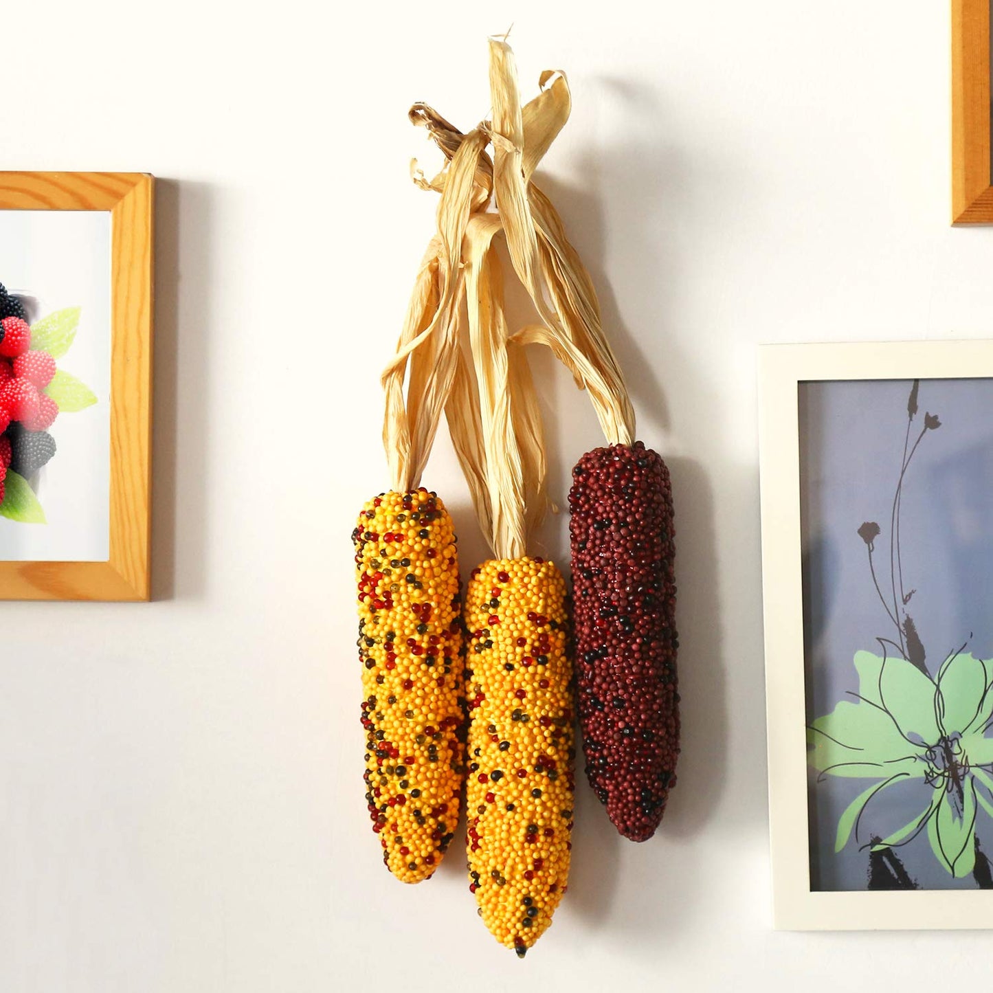 iWEDN Fake Corn Ornament India Corn Design Decoration Pack of 6