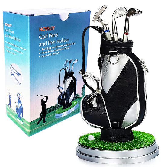 Golf Gifts for Men - Ideal Stocking Stuffers for Adults, White Elephant Gifts for Golfers, Dad, Him, Coworkers, Boss on Christmas & Birthday - Funny Golf Pen Holder, Home Office Decor Desk Accessories