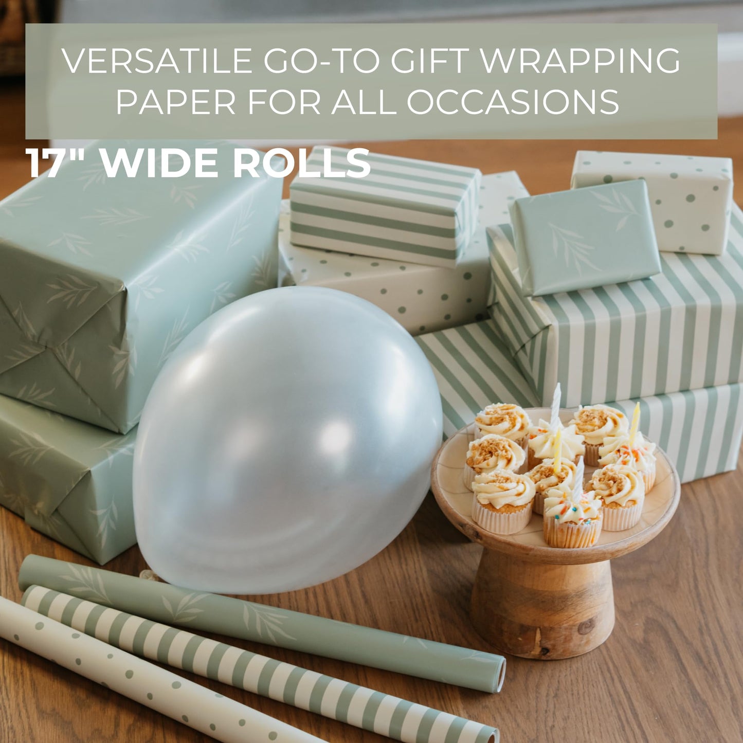 ZICOTO Beautiful Gift Wrapping Paper Rolls for All Occasions - Set of 3 Quality Rolls For Wedding, Birthday, Baby Shower & Christmas - Add a Touch of Magic to Every Gift You Wrap - 17 x 120 in
