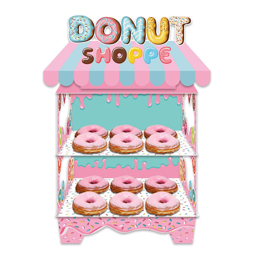 KALEFO Donut Birthday Party Decorations Stand for Dessert Table Decoration Supplies Favors Cupcake Decor