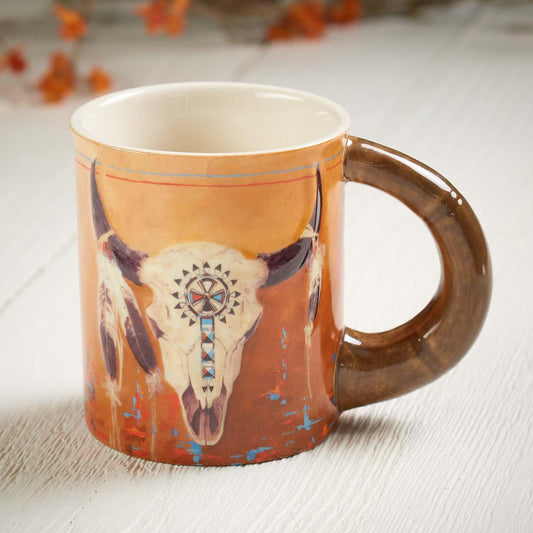 Wild Wings Sculpted Mug by Rosemary Millettet (Skull and Dreamcatcher)