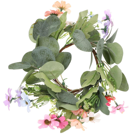 Zerodeko Eucalyptus Wreath, Candle Ring, Wedding Centerpieces for Tables, Candle Wreaths for Easter Decorations, Seasonal Home Decoration (Random Color)