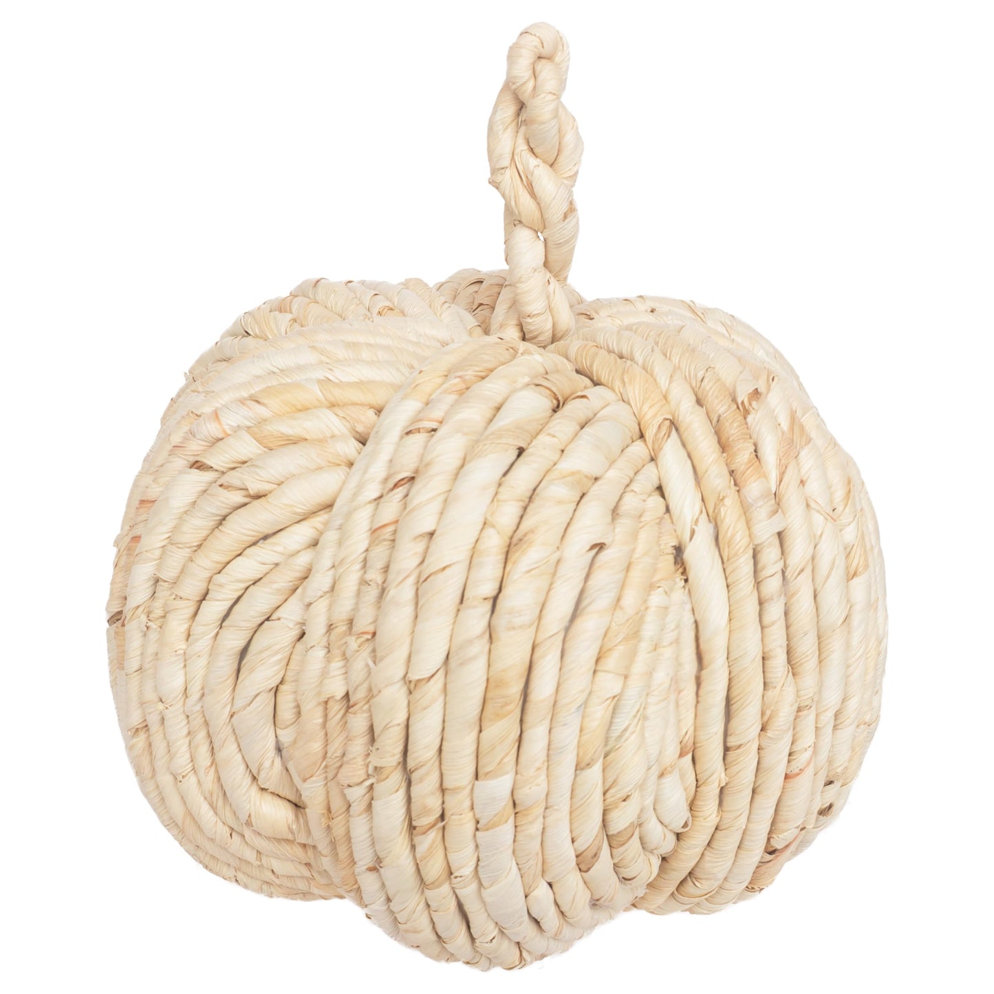 Boston International Decorative Pumpkin Holiday Natural Farmhouse Decorations for Home, Medium, 9.75 Inches Natural Woven