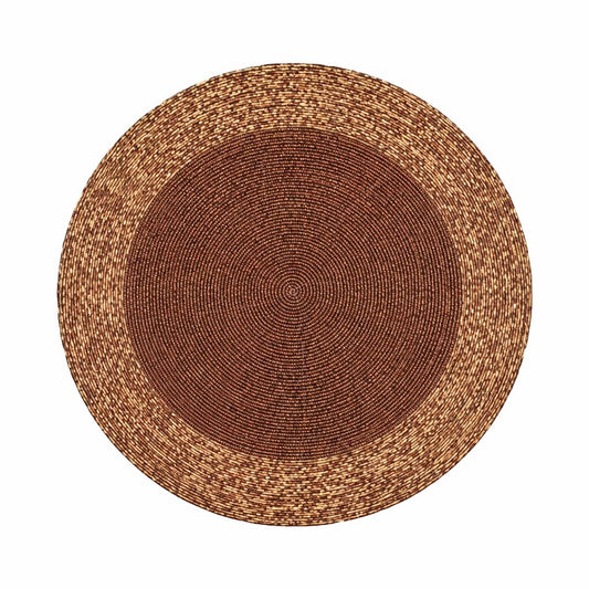 Glitz Handmade Beaded Charger Placemats - Set of 4 Handmade Beaded Placemats - Everyday Dining Essentials for Halloween, Harvest, Autumn, Fall, Holidays, Christmas - 13 Inch Round, Copper Tonal