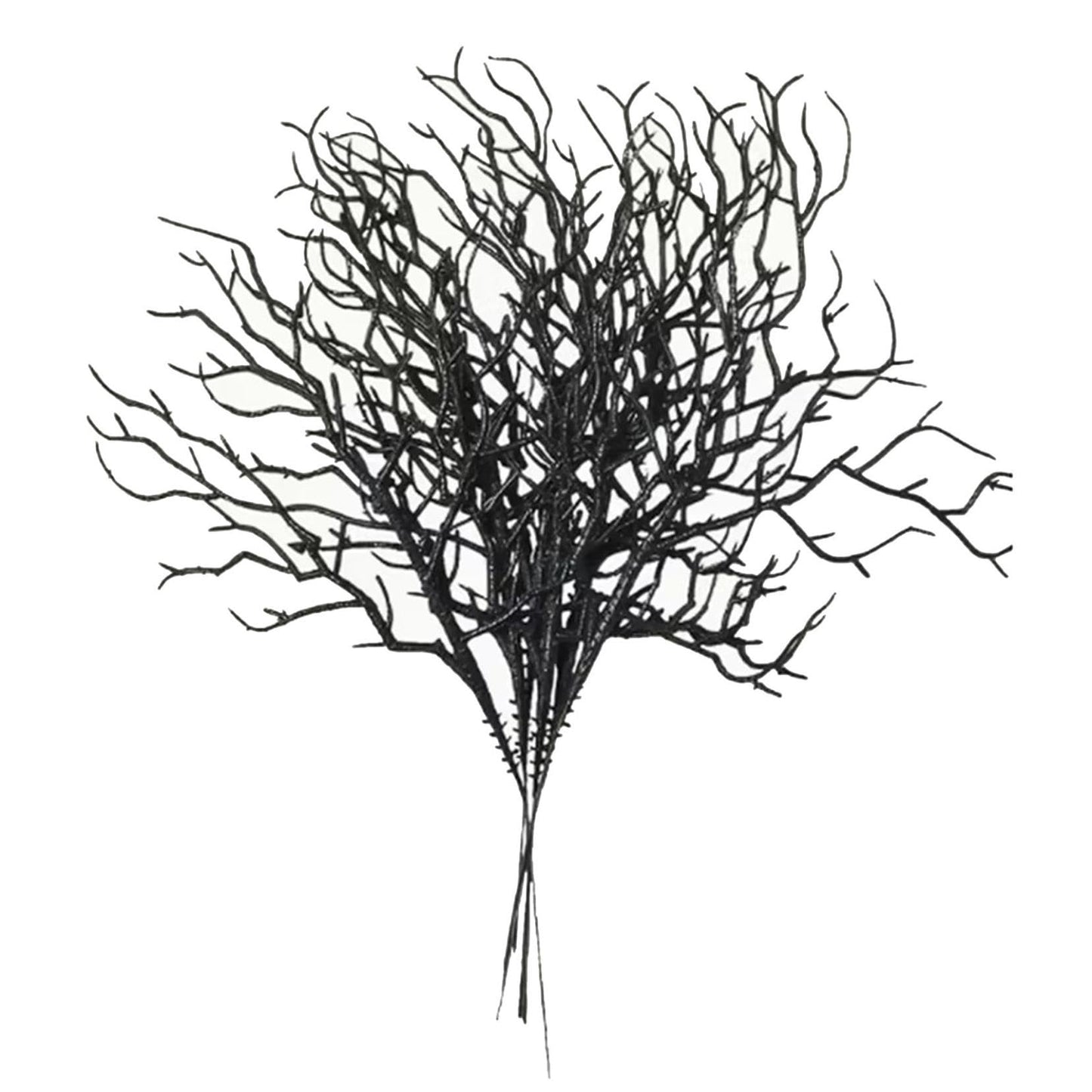 12PCS Black Manzanita Branches Halloween Artificial Antler Decorative Twigs Halloween Floral Stems Picks Black Dried Tree Branch for Vase Filler Gothic Wedding Table Centerpieces Home Party Supplies