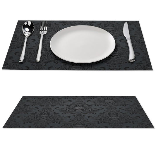 Placemats for Kitchen Dining Table Set of 4,Gothic Horror Skulls Printed Halloween Party Event Table Decoration Placemats 4 PCS, Style-23