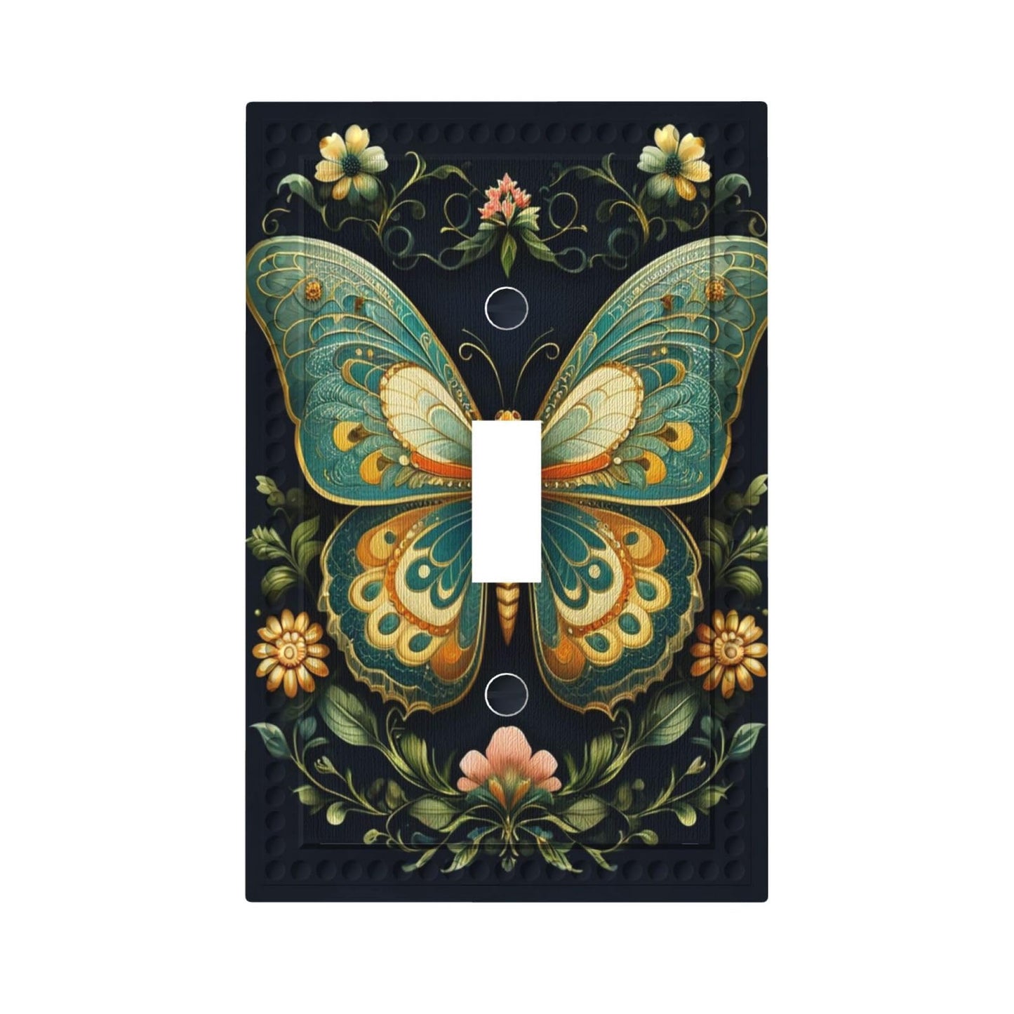PPZCXWP Vintage Baroque Butterfly Gold Toggle Switch Plate Cover