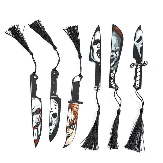 Horror Movie Knife Bookmark Set, Ghostface Gothic Dagger Bookmarks for Men & Women, Bookmarker Reading Gifts for Horror Book Lovers(6pc Knife)