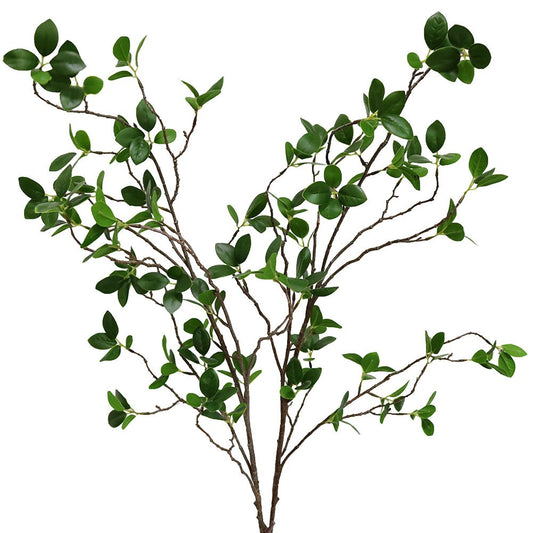 Htmeing Artificial Eucalyptus Green Branches with Leaves Faux Long Stems Fake Greenery Plants Ficus Twigs for Home Office Shop Farmhouse Decoration 110cm/43,2pcs
