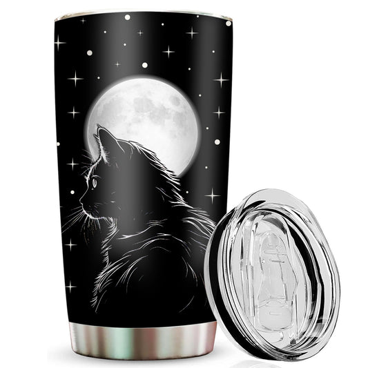 STARTER FLUID Black Cat Tumbler Cat Gifts For Women - Cats Christmas Witchy Gifts For Women - Cat Mug Goth, Halloween, Witchy Gift - Gothic Gift For Women Men Halloween, Witch, Goth Tumbler 20oz