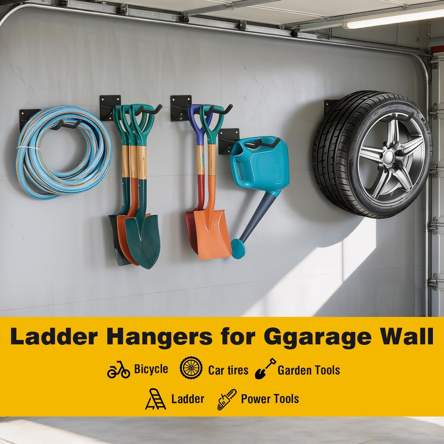 Loebelle 2 Pack Garage Storage Hooks 14" Ladder Hooks for Garage Wall