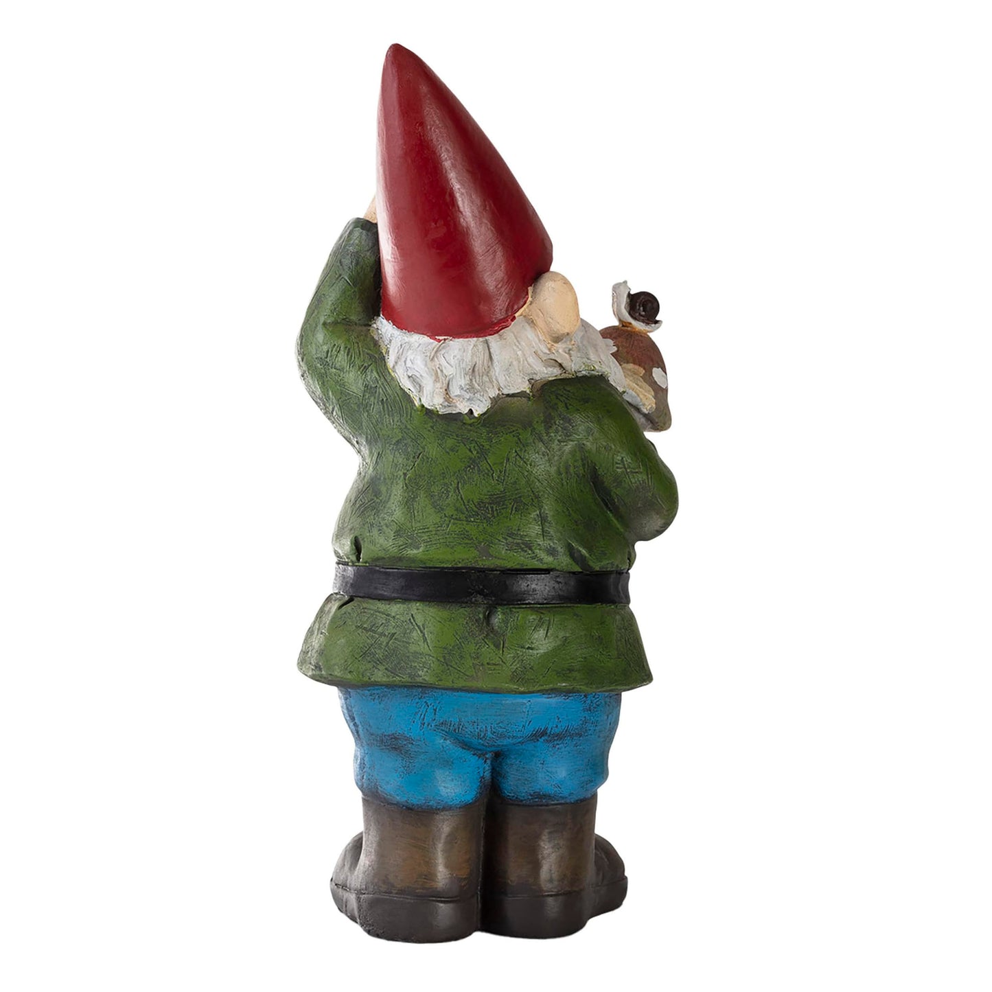 Alpine Corporation 12" Tall Outdoor Garden Gnome with Mushroom Yard Statue Decoration