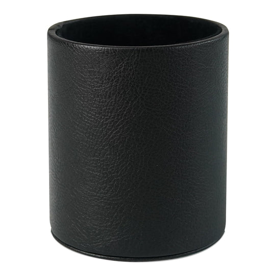 HEISHAYU PU Leather Pencil Pen Holder Cup Stand,Desk Accessories Holder,Makeup Brush Storage Organizer,Desktop Stationery Organizer for Office School Home Supplies (Black)