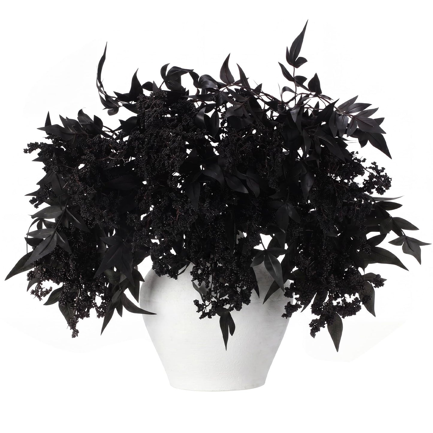 Zeyune 3 Pcs Artificial Black Berry Stem Fall Faux Flowers Picks Branches Fake Realistic Sedum Stem Spray for Halloween Holiday Seasonal Farmhouse Mantel Harvest DIY Home Decorations(35 Inch)