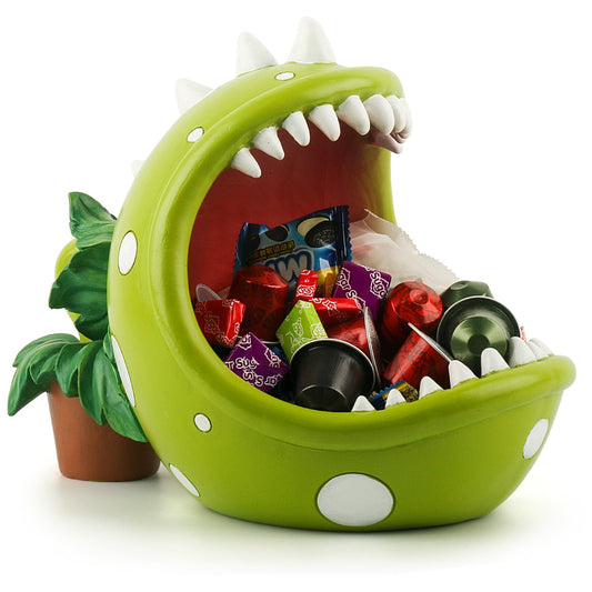 ehuoyan Piranha Plant Large Candy Bowl For Candy Dish Key Bowl Decorative Bowl Home Decorations Indoor Big Mouth Plant (Green, Midium)