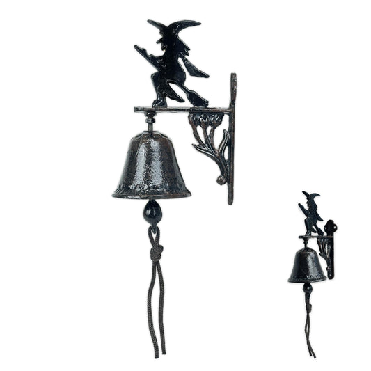 Linton Arts Vintage Witch Doorbells, Cast Iron Dinner Bell Outdoor, Hanging Bells for Door, Christmas Doorbell for Porch Front Door Garden Yard Indoor Outdoor