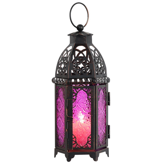 NEEDOMO Halloween Decorations,11'' Moroccan Lanterns Decorative Indoor & Outdoor, Vintage Christmas Candle Holder, Metal Lanterns Decorative, Table, Patio, Porch, Shelf, Christmas Spring Home Decor