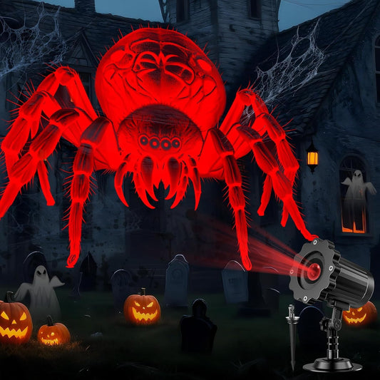Halloween Decorations Outdoor Indoor - 3D Dynamic Red Halloween Projector Lights,Waterproof Holiday Light for Window,Ground