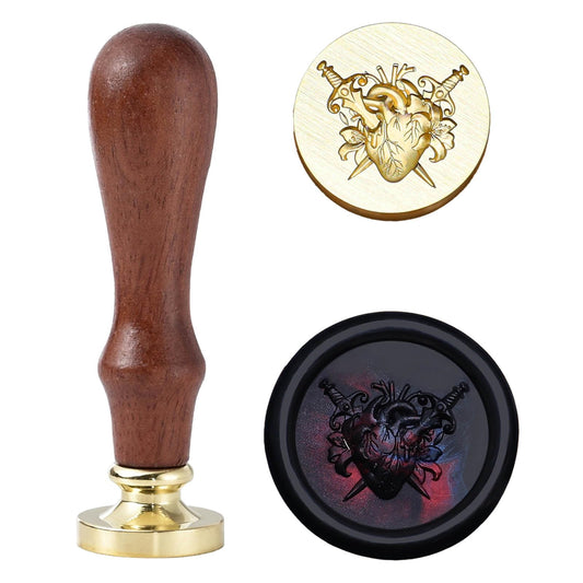 Halloween Wax Seal Stamp,Sword of Heartbreak Stamp Head,Our Lady of the Sacred Heart Brass Head Replacement,25mm Gold Seal Stamp for Christian