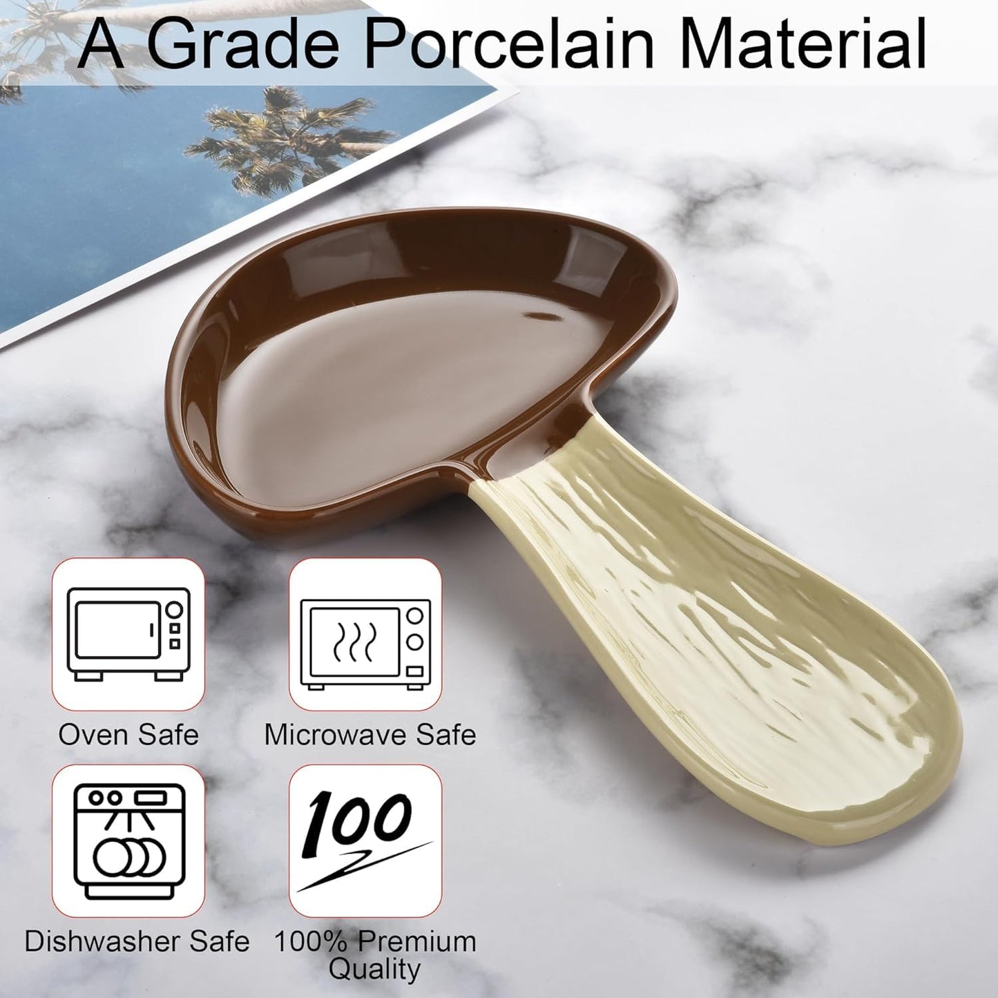 Cute Mushroom Shape Spoon Holder for Kitchen Countertop,Large Ceramic Spoon Rest for Stove Top,Cooking Kitchen Spoon Rest Utensil Rest Spatula for Decor Housewarmings Christmas Gift (Red)