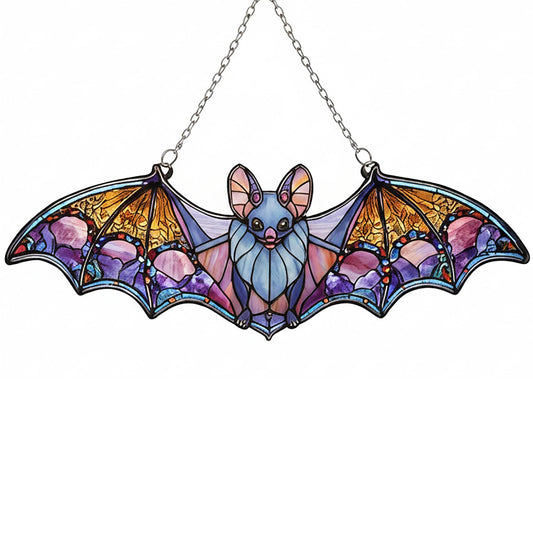 Bat Car Hanging Ornament, Bat Suncatcher, Gothic Rear View Mirror Decor, Halloween Bat Window Hanging, Witchy Gifts for Goth Women(Bat 4)