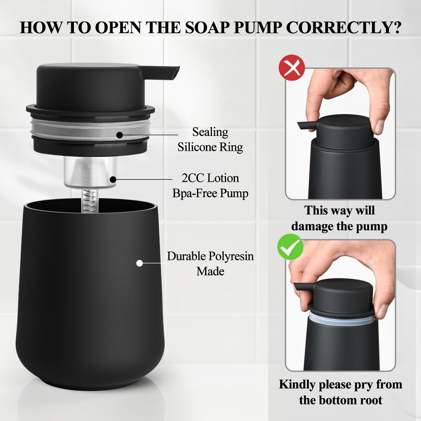 zuxzmj Matte Black Bathroom Toothbrush Holder Set Plastic Foaming Hand Soap Dispenser and Toothbrush Holders 2 Piece