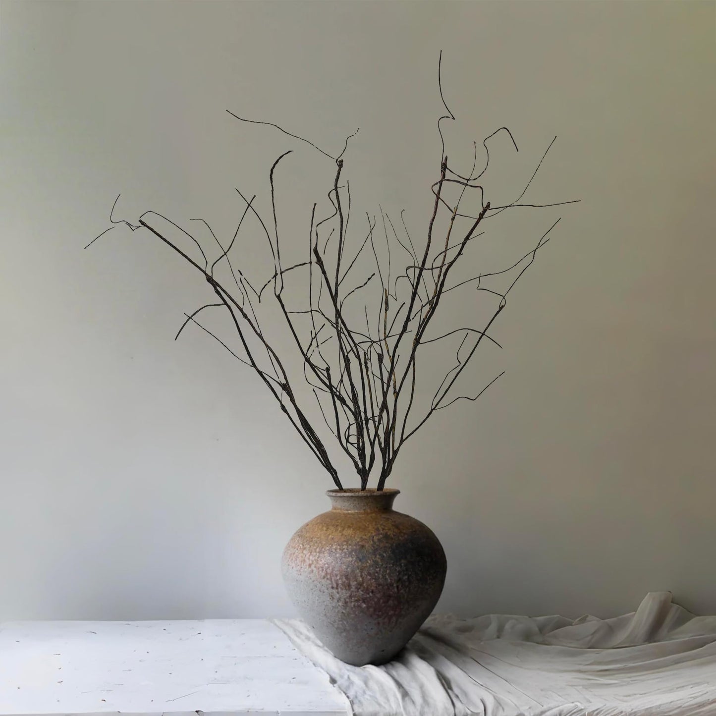 Eiyye Bendable Curly Willow Branches for Vase Stretchable Artificial Twigs for DIY Home Decor Shapeable 29in Faux Stems for Wedding Centerpiece Farmhouse Decoration 5pcs