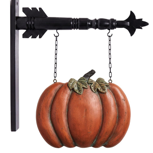 Bucherry Fall Decorations Pumpkin Arrow Replacement Signs 13 Inch Height Resin Hanging Ornament Thanksgiving Wall Decor for Indoor Outdoor Home Porch Holiday Party
