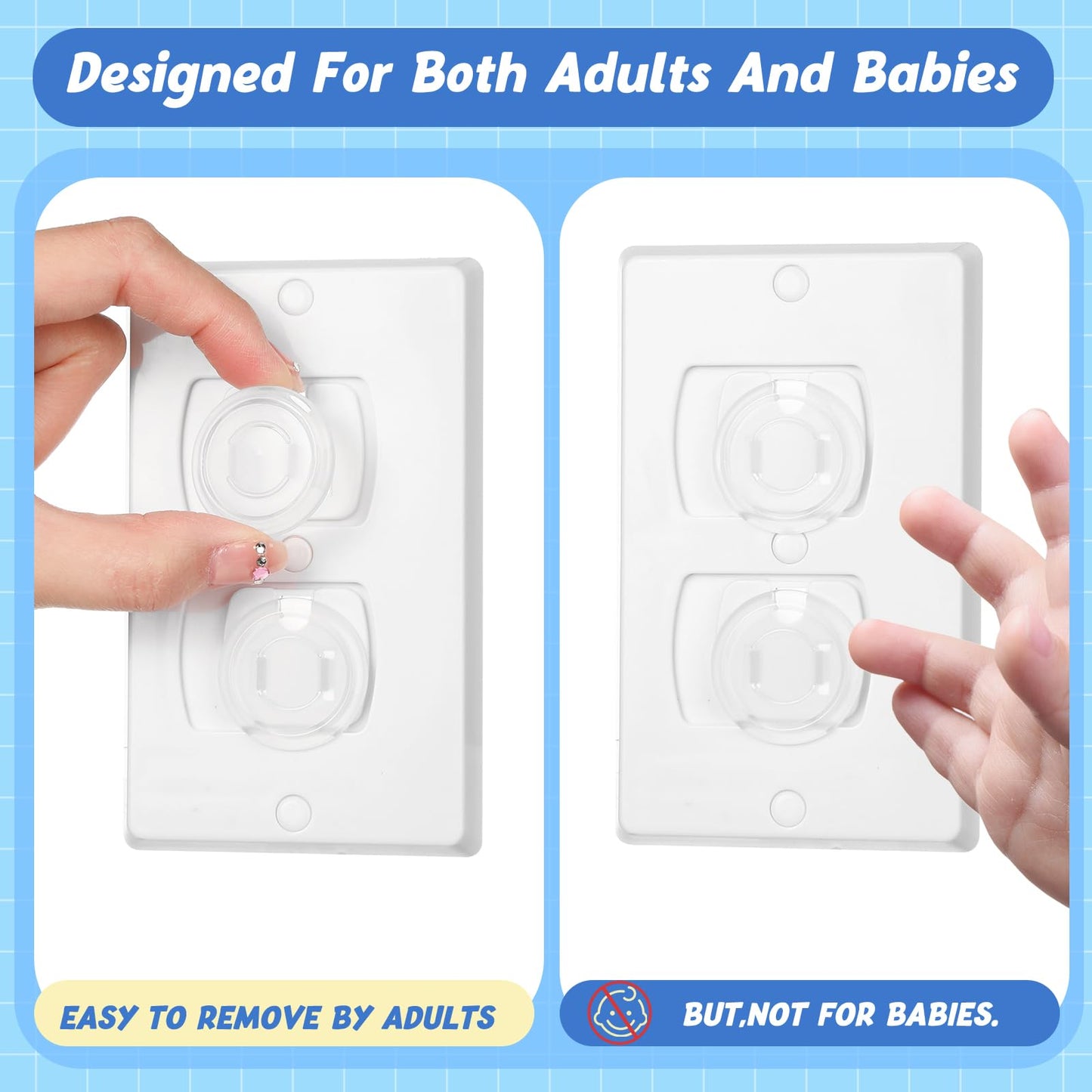 Thyle 100 Pcs Outlet Covers Bulk Child Baby Proofing Plug for Electrical Outlets Covers Easy Install Socket Sturdy Safe Secure Baby Proofing Kit for Home Office Bulk