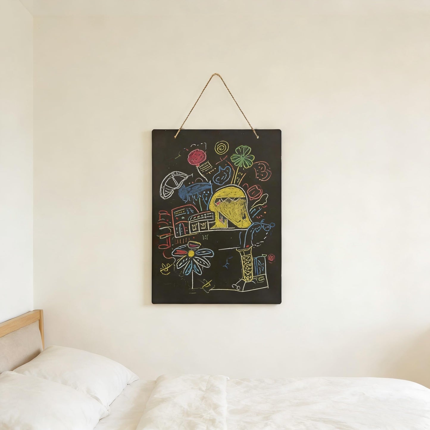Hanging Chalkboard 12x16 Inch Double-Sided Chalkboard Sign Decorative Blackboard Wall Mounted for Home, Office, Restaurant, Bar (Vertical 1pack)