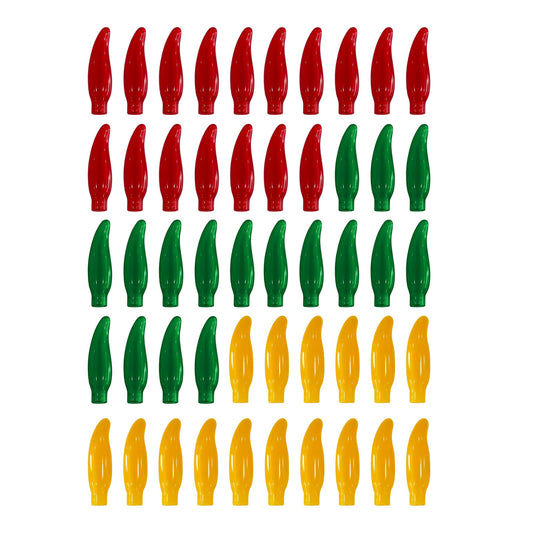 LET'S FIESTA Chili Pepper Light Covers - 50 Vinyl Chili Light Covers for Most LED String Lights - Multicolor Indoor/Outdoor String Light Covers for Parties, Fiestas, Holiday, Sporting Events -Fiesta