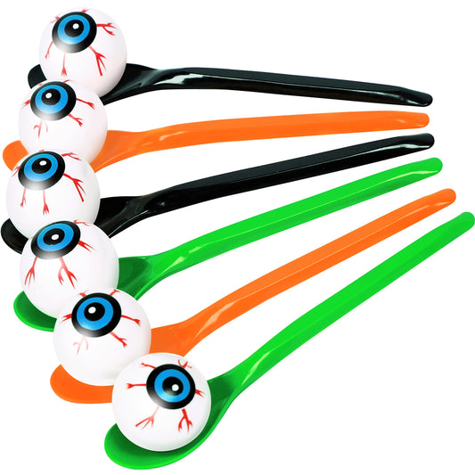 Moon Boat 24 Packs Halloween Game Eyeball Spoon Relay Race Toy Set- Indoor Outdoor Party Supplies Decorations