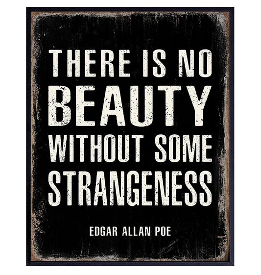 Edgar Allan Poe Quote Art Print - Goth Room Decor Poster Sign - Decoration for Living Room, Bedroom, Office, Apartment - Cool Unique Gift - Funny Sayings for Wall Decor - Gothic Home Picture