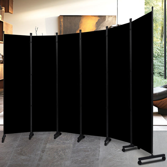 Room Divider 6 Panel-132''Wide Folding Privacy Screen,Large Partition Wall