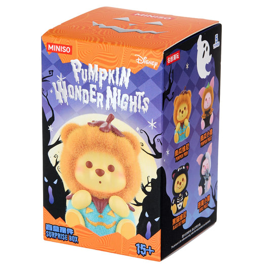 MINISO Disney Winnie The Pooh Pumpkin Night Pocket Monster Blind Box Figurine - Surprise Collectible Vinyl Figures, Cute Autumn Halloween Collectible for Home Decor, Gifts, Display (Single Box)