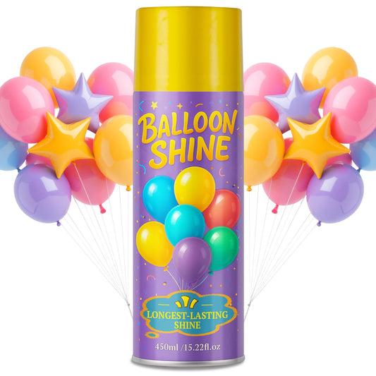Balloon Shine Spray for Party : 15 oz Balloons Spray Silicone for Father's Day Halloween Birthday Decorations - Long Lasting Instant High Shine Waterproof for Outdoor Décor