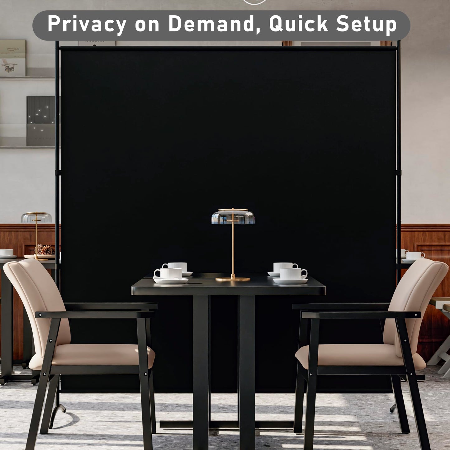 Room Divider 63''W x 71''H Large Single Panel, Privacy Screen for Room Partitions, Portable Room Divider Screen for Room Separtion, Freestanding Fabric Wall Divider for Office, School, Room Separator