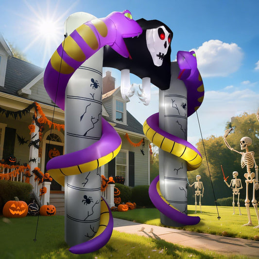 Lanstics 10FT Halloween Inflatables Ghost Archway Outdoor Decorations Blow Up Yard Decorations Scary Inflatable Build-in LEDs for Halloween Outdoor Indoor Garden Lawn Yard Party Decor