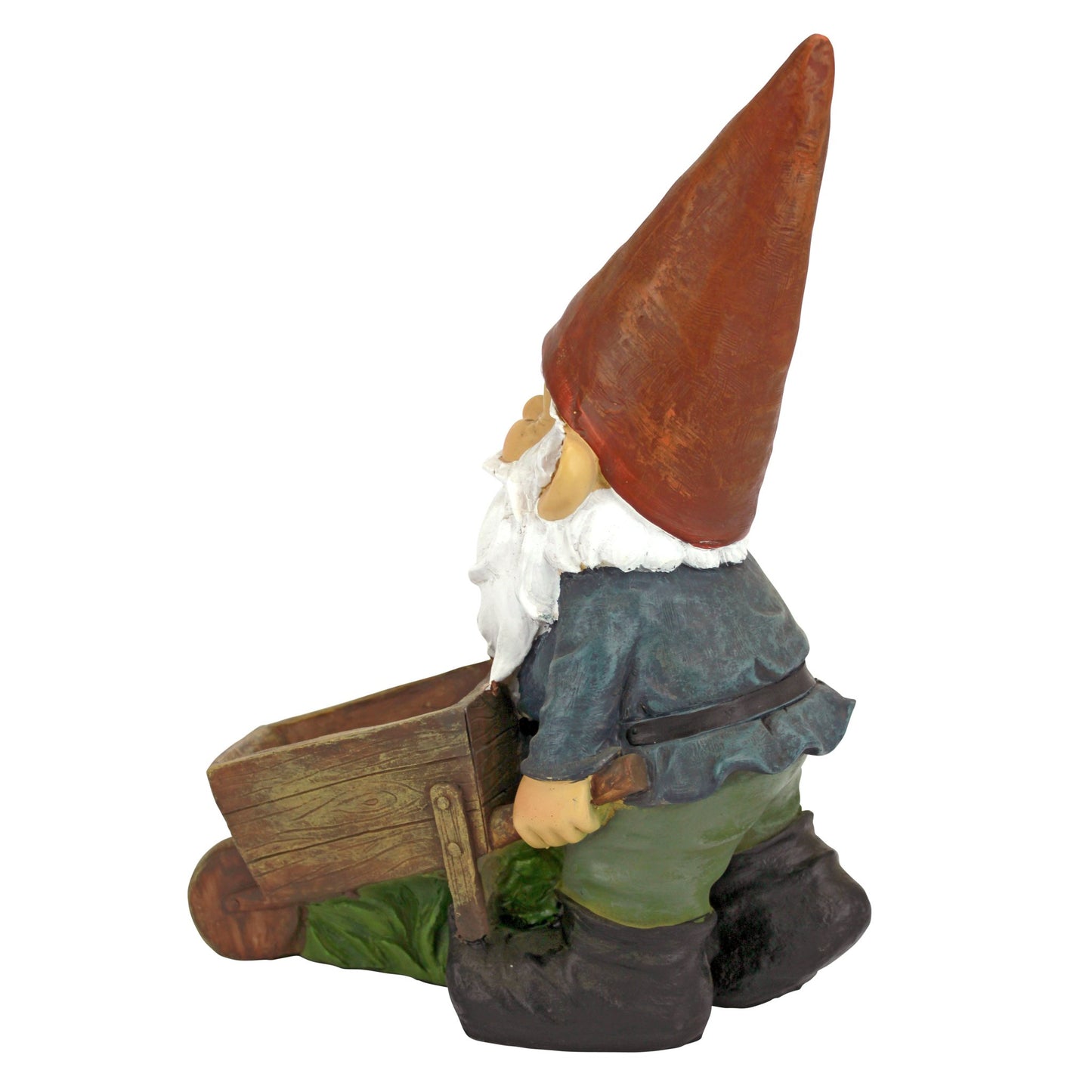 Design Toscano QM2433000 Wheelbarrow Willie Garden Gnome Statue Bird Feeder, 12 inch Multicolored