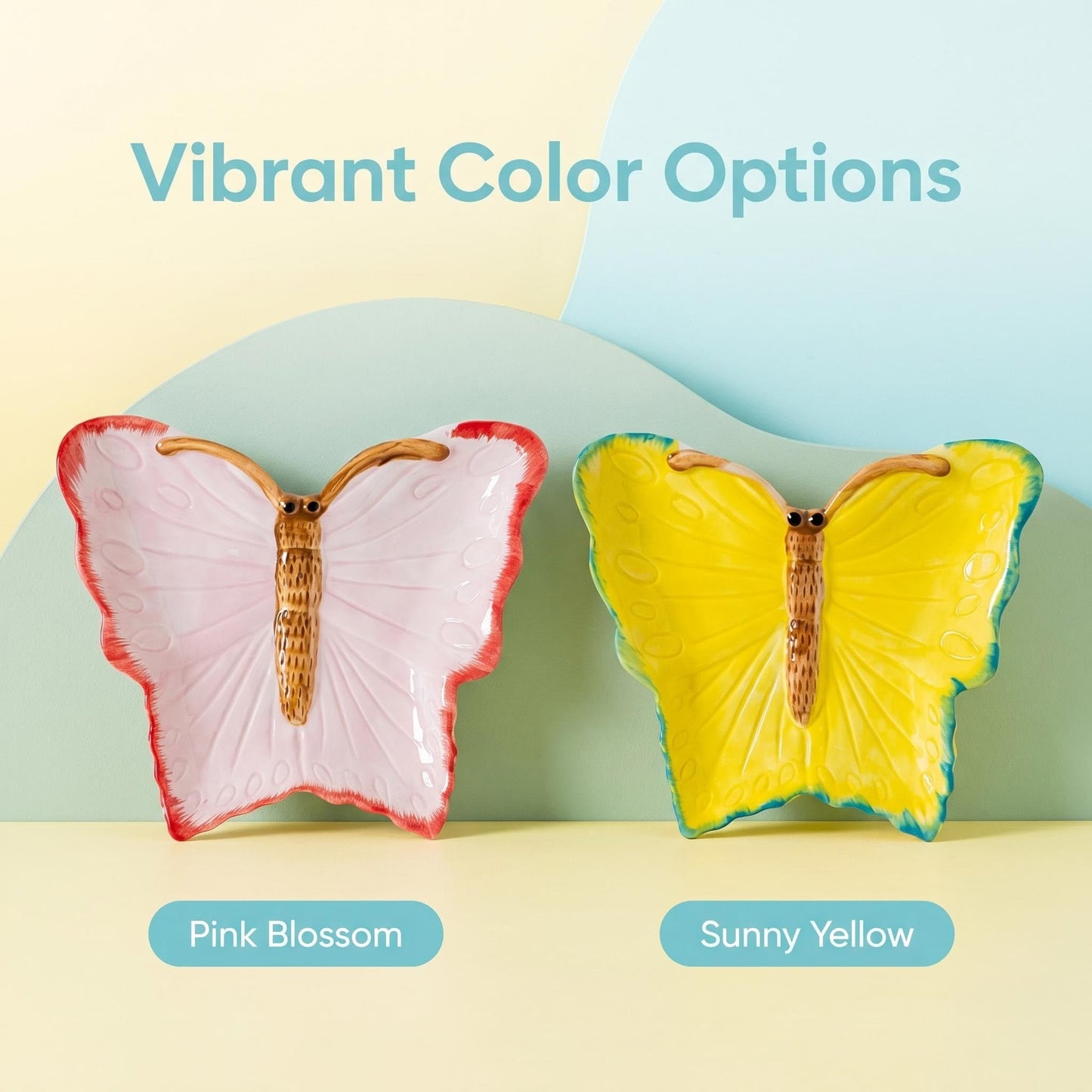 Ceramic Butterfly Spoon Rest for Kitchen Counter & Stove Top (Pink)
